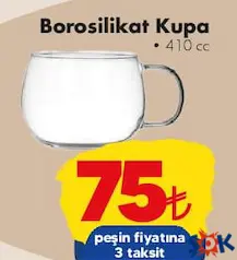 PAŞABAHÇE BOROSİLİKAT KUPA 410 CC
